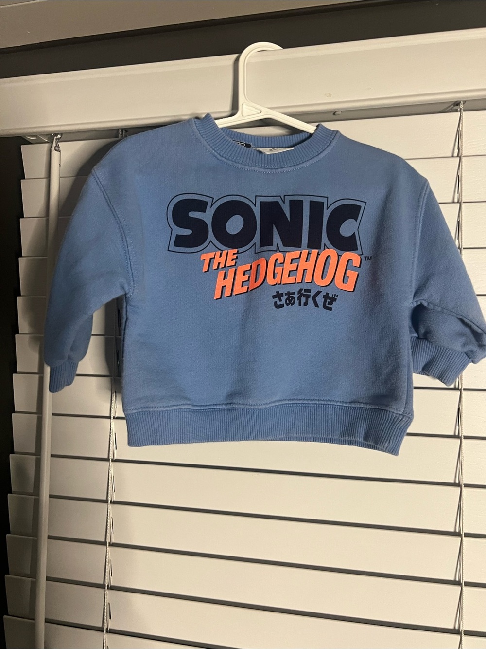 Zara Blue Sonic The Hedgehog Pullover Sweatshirt with Orange Logo